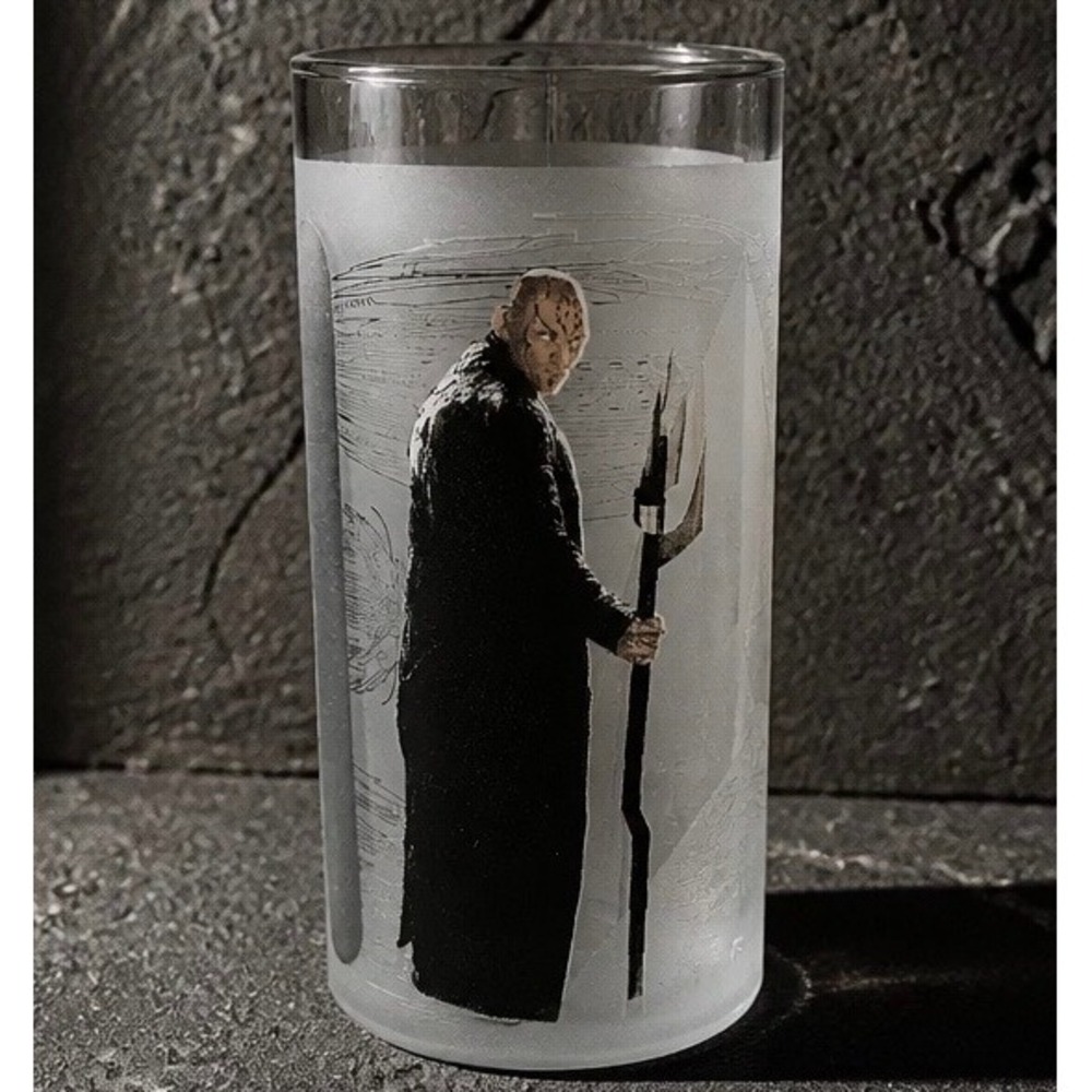 Star Trek Nemesis Shinzon Frosted Drinking Glass Tom Hardy 2002 Movie Promo Used
